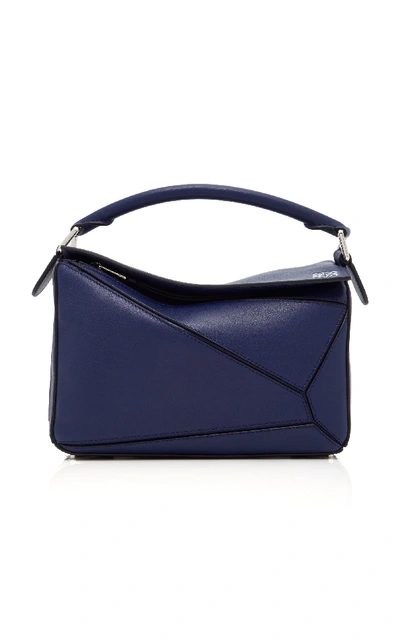 Shop Loewe Puzzle Small Leather Bag In Blue