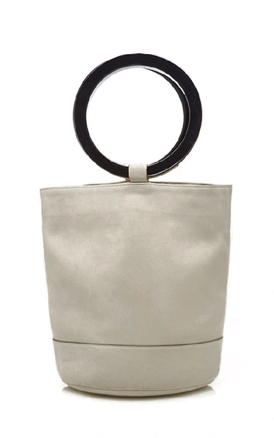 Shop Simon Miller Bonsai 20cm Nubuck Bucket Bag In White