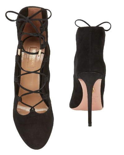 Shop Aquazzura Flirt Lace-up Booties