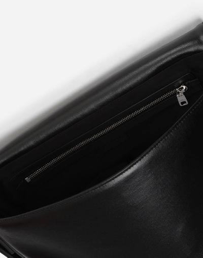 Shop Dolce & Gabbana Coated Canvas Mediterraneo Messenger Bag In Black