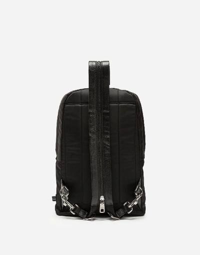 Shop Dolce & Gabbana Nylon Backpack With Patch In Black