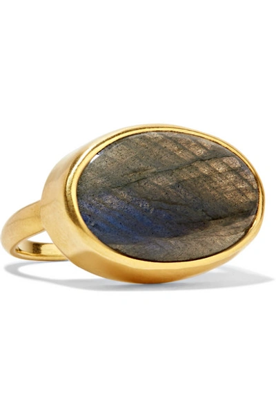 Shop Pippa Small 18-karat Gold Labradorite Ring