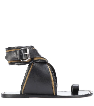 Shop Isabel Marant Johen Leather Sandals In Black