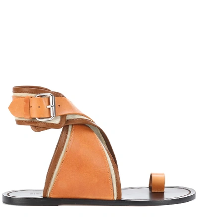 Shop Isabel Marant Johen Leather Sandals In Brown