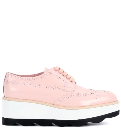 Shop Prada Leather Platform Oxford Shoes In Pink