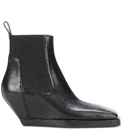 Shop Rick Owens Leather Ankle Boots In Black