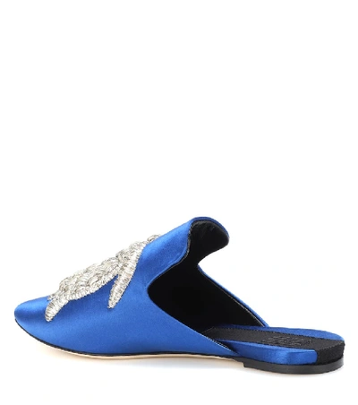 Shop Sanayi313 Tartaruga Satin Slippers In Blue