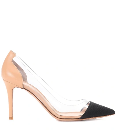 Shop Gianvito Rossi Plexi 85 Leather Pumps