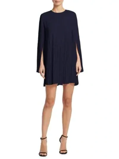 Shop Elizabeth And James Violetta Pleated Bell-sleeve Mini Dress In Royal