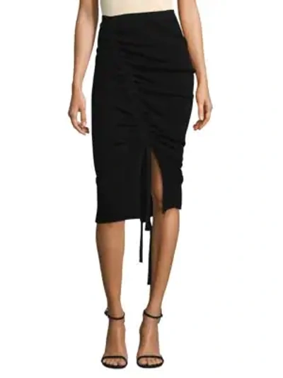 Shop Milly Tunnel Drawstring Skirt In Black