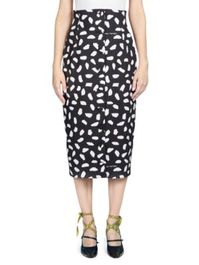 Shop Off-white Back Button Pencil Skirt In Multi