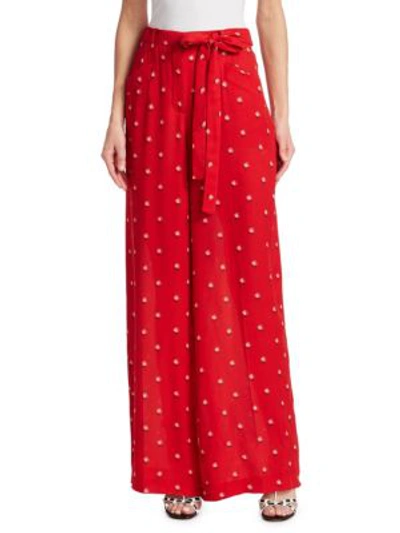 Shop Valentino Rose Bud Trousers In Rose Budberry