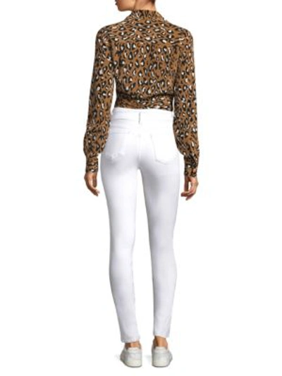 Shop Diane Von Furstenberg Silk Leopard-print Blouse In Whitman Beige