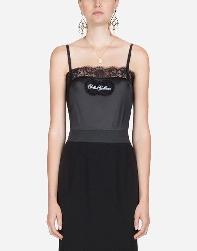 Shop Dolce & Gabbana Silk Top In Black