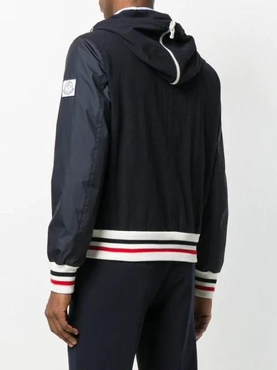 Moncler Varsity Bomber Jacket In Blue