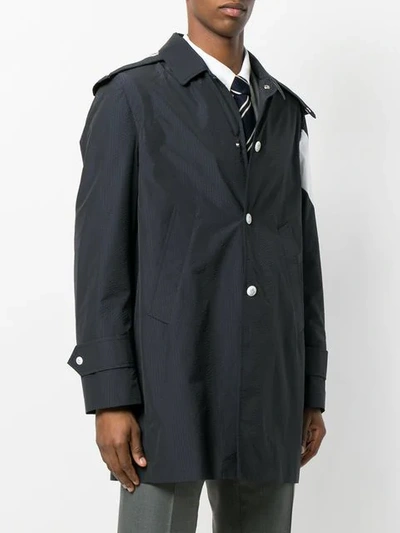 Shop Moncler Single Breasted Coat In Blue