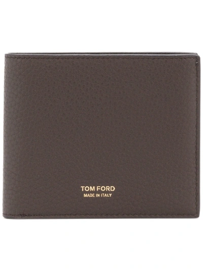 Shop Tom Ford Logo Stamp Billfold Wallet - Brown
