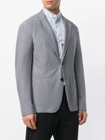 Shop Giorgio Armani Woven Blazer - Grey