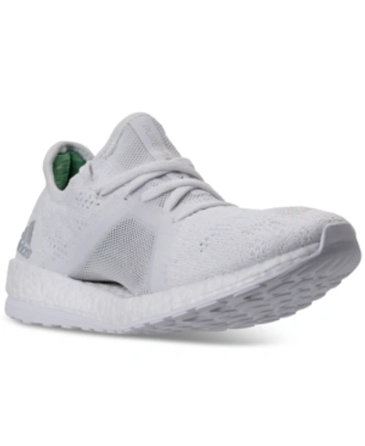 Shop Adidas Originals Adidas Women's Pureboost X Element Running Sneakers From Finish Line In White / Grey / Green