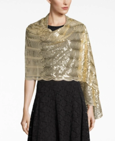 Shop Betsey Johnson Blue By  Sequined Scallops Evening Wrap In Gold