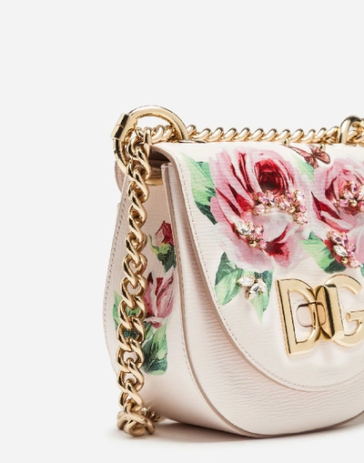 Shop Dolce & Gabbana Small Wifi Bag In Calfskin With Embroidery In Pink