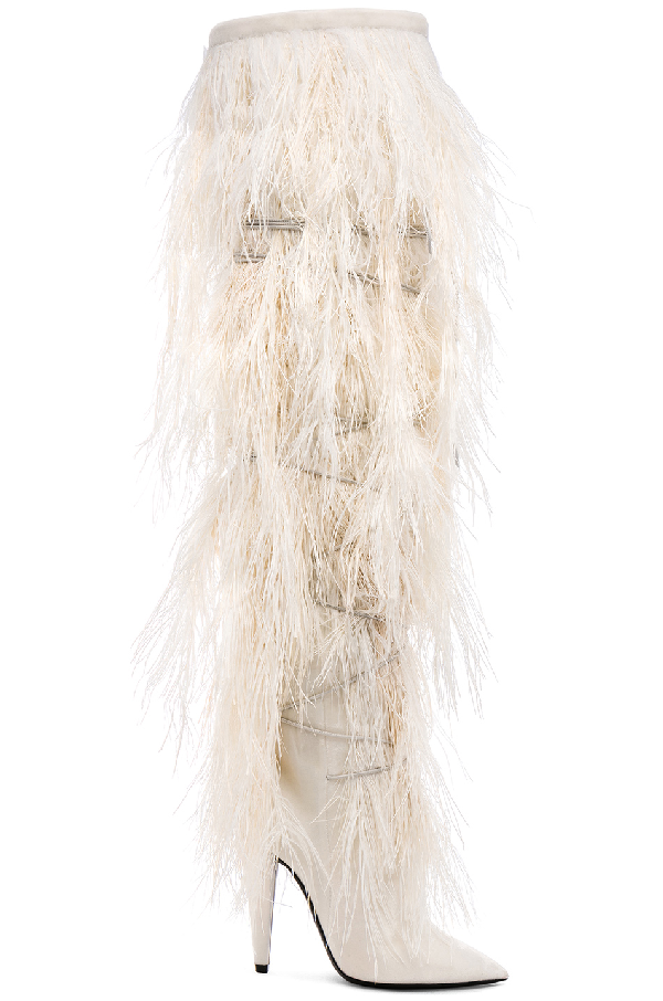 saint laurent feather boots