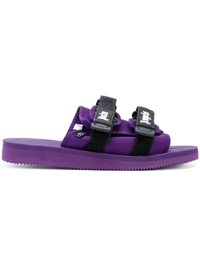 Shop Palm Angels Suicoke Slides In Purple