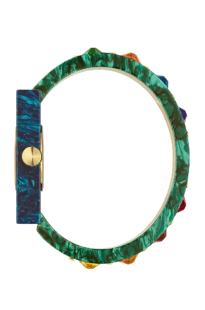 Shop Gucci 24 X 40mm Plexiglas Bangle Watch In Stripes,metallics