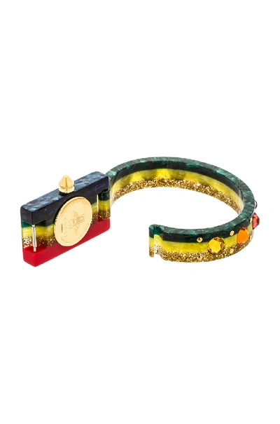 Shop Gucci 24 X 40mm Plexiglas Bangle Watch In Stripes,metallics