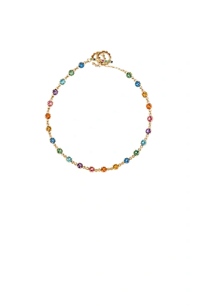 Shop Gucci Gg Running Chain Bracelet In 18kt Yellow Gold & Multicolor