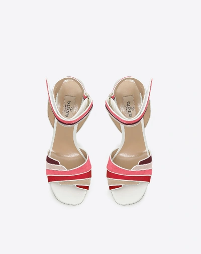 Shop Valentino Multi-color Suede 105mm Sandal In Multicolored