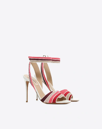 Shop Valentino Multi-color Suede 105mm Sandal In Multicolored