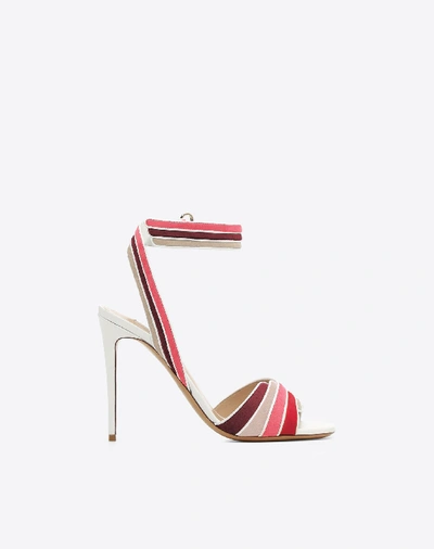 Shop Valentino Multi-color Suede 105mm Sandal In Multicolored