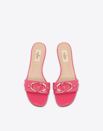Shop Valentino V-rivet Slide Sandal In Pink