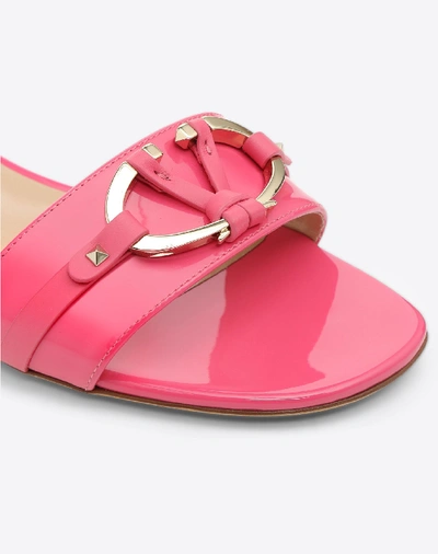 Shop Valentino V-rivet Slide Sandal In Pink