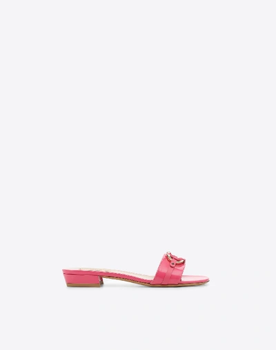 Shop Valentino V-rivet Slide Sandal In Pink