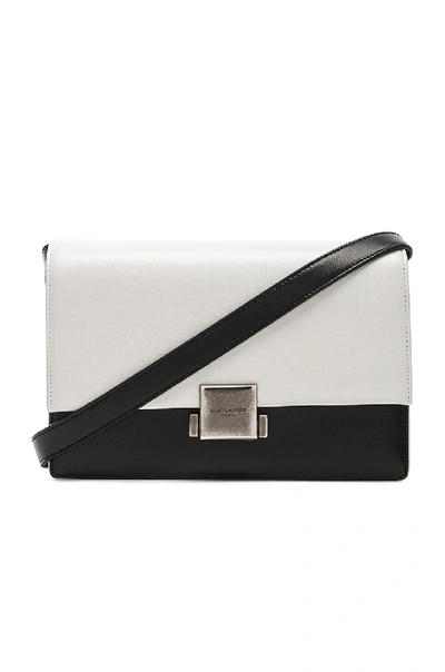 Shop Saint Laurent Medium Colorblock Leather Bellechasse Satchel In White