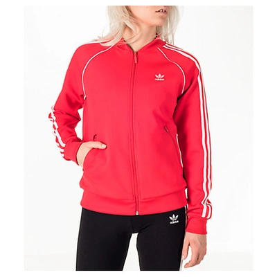 Campanilla Oscuro falso Adidas Originals Women's Originals Superstar Track Jacket, Red | ModeSens