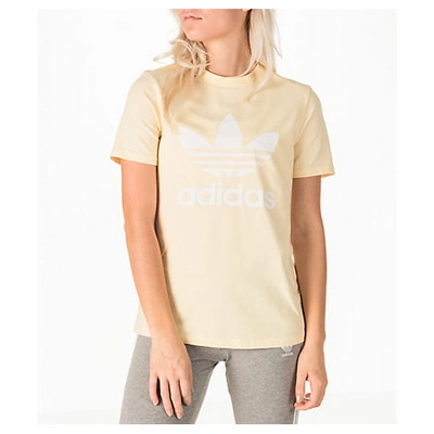 Shop Adidas Originals Women's Originals Trefoil T-shirt, Yellow