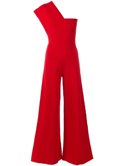 Shop Stella Mccartney Asymmetric Jumpsuit - Red