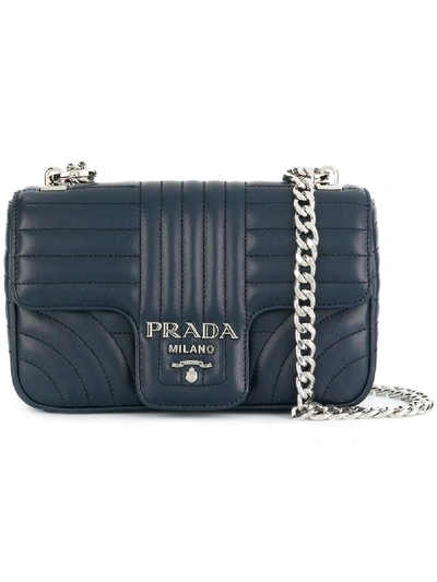 Shop Prada Quilted Logo Shoulder Bag