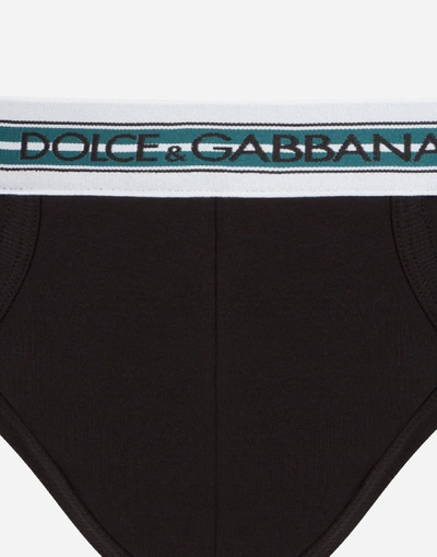 Shop Dolce & Gabbana Stretch Mako Cotton Briefs In Black