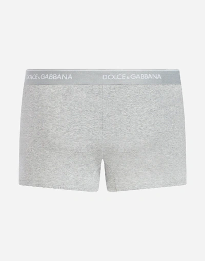 Shop Dolce & Gabbana Set Of 2 Cotton Boxers In Gray