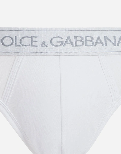 Shop Dolce & Gabbana Briefs In Stretch Cotton In White