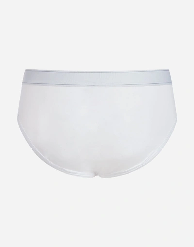 Shop Dolce & Gabbana Briefs In Stretch Cotton In White