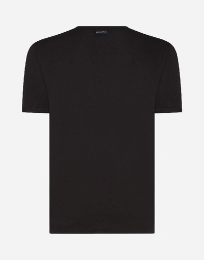 Shop Dolce & Gabbana V-neck Cotton T-shirt In Black