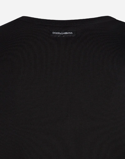 Shop Dolce & Gabbana V-neck Cotton T-shirt In Black