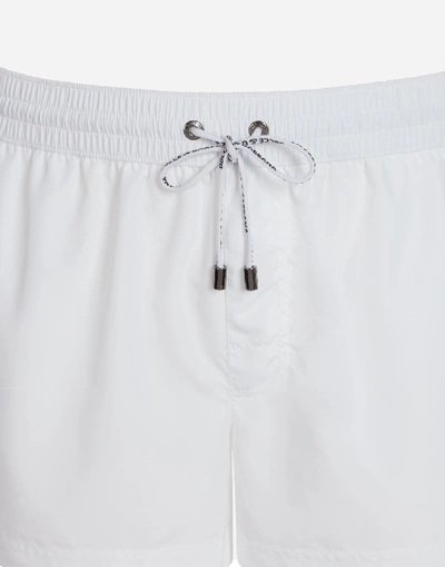 Shop Dolce & Gabbana Short Swimming Trunks In White