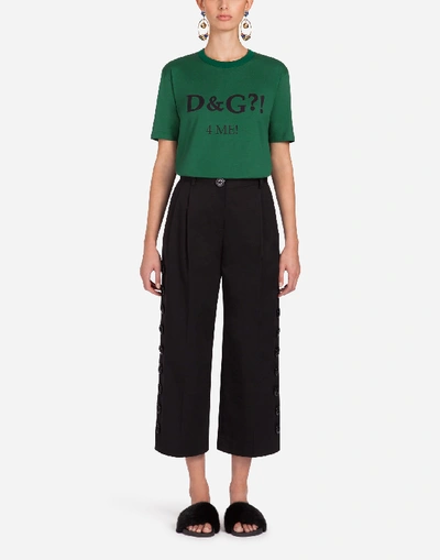 Shop Dolce & Gabbana Printed Cotton T-shirt In Green