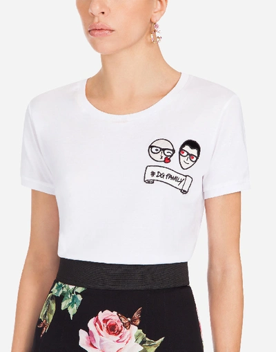 Shop Dolce & Gabbana Cotton T-shirt With Patches In White